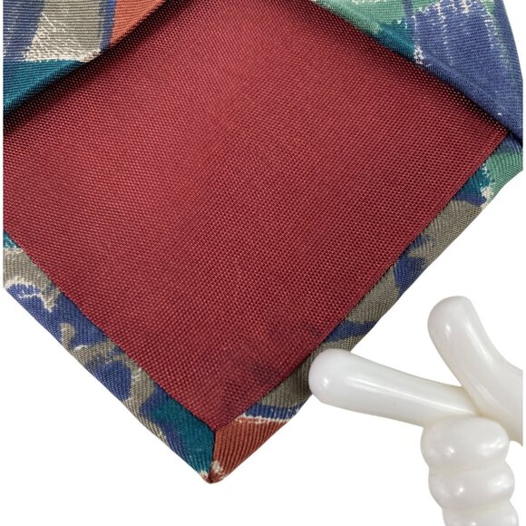 Vintage Manzoni Colorful Abstract Print 100% Silk Mens Tie Necktie - Picture 4 of 6